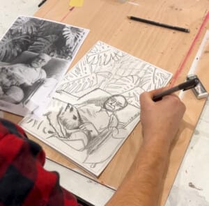 Henri matisse dessiné pendant le cours en atelier