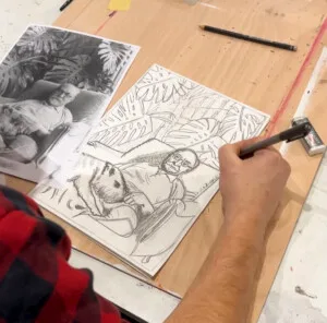 Henri matisse dessiné pendant le cours en atelier