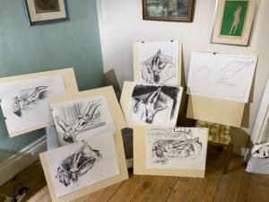 Les dessins de la session de modèle vivant avec Sonia